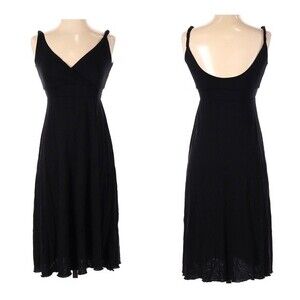 Gap black twist strap scoop back midi dress size small